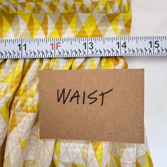 Opening Ceremony Yellow Silk Dress Size M Geometric Print - Picture 7 of 8